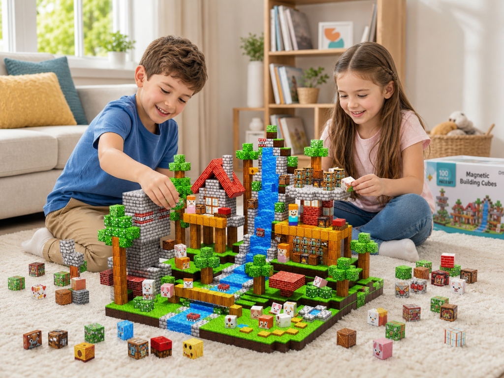 magnetic tiles, sharing,birthday gifts for 4 year olds