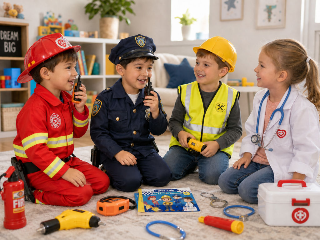 firefighter, police officer, construction worker, Doctor, children, birthday gifts for 4 year olds
